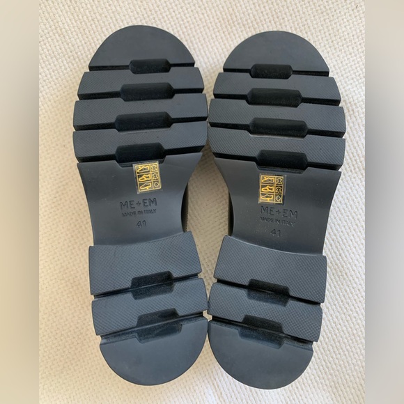 ME+EM Chunky Lace-Up Derby Black Leather Sz 10-10.5 Exc Cond - Picture 3 of 10